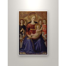 Michu Zanobi Strozzi – Virgin And Child With Four Angels And The Redeemer (Ca. 1450) Poster Duvar Tablosu