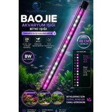 Baojie Akvaryum Işığı - Bitki Işığı - Balık Işığı - Tamamen Su Içinde Kullanılabilir - 24 LED - Pembe Beyaz - 48 cm - Güçlü Aydınlatma - 8W