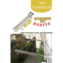 UltraNova Vaelmont Paslanmaz Alüminyum Balkon Çamaşır Askısı, Hediyeli ve Dayanıklı Çamaşır Kurutmalık