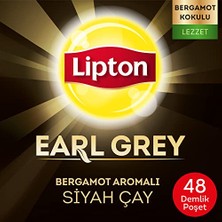 Lipton Earl Grey Bergamot Aromalı Demlik Poşet Çay 48'li Paket