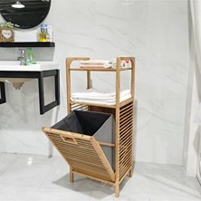 Vaelmont 100 cm Pinterest Stil Doğal Bambu Çamaşır Organizeri ile Şık Düzen Çamaşır Sepeti