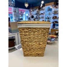 Vaelmont Bej Hasır Çamaşır Sepeti - 45X36X58 Cm, Şık ve Hafif Saklama Çözümü