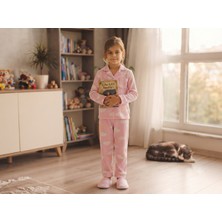 Cubbux Kız Çocuk Terlikli Pijama Takımı Seti %100 Pamuklu Rahat