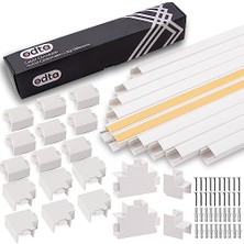 Kablo Kanalı Seti, 4m (10X40CM) Kanal ve 19 Ek Aparat, 25X16MM Kendinden Yapışkanlı Kablo Gizleyici, Kablo Toparlayıcı, Tv ve Uzatma Kablosu Kirliliğinden Kurtulun