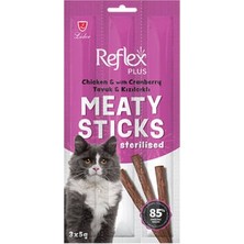 Hobibahçem Meaty Sticks Tavuklu ve Kızılcıklı Tahılsız Kısırlaştırılmış Kedi Ödül Çubuğu 3x5 gr