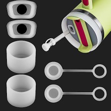Aesco 2 Adet Silikon Dökülmeye Dayanıklı Durdurucu Seti, 3'lü Set,  Kupası Aksesuarları 2.0 40 Oz/30 Oz, Bardak Sızdırmaz Sızdırmazlık Seti (2 Pipet Kapağı, 2 Kare Bardak Damlatma Fişi ve 2