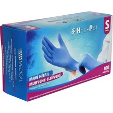 Hobibahçem Pudrasız Mavi Nitril Eldiven Küçük Boy (S) 100 Lü Paket