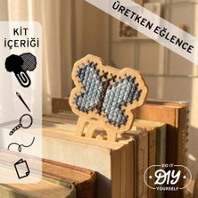 Etamina Gardemina Serisi: Kelebek Etamin Çarpı İşi Kitap Ayracı- Yeni Başlayanlar İçin Hobi Seti