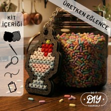 Etamina Yummina Serisi: Kase Dondurma Etamin Çarpı İşi Anahtarlık- Yeni Başlayanlar İçin Hobi Seti