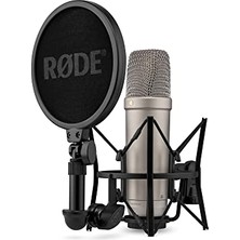 Aesco Rode Rode, Nt1 5th Generation, Gümüş, Mikrofon | Çift Xlr ve Usb-C, 1 Altın Püskürtmeli Kapsül, 4 Dba Kendinden Gürültü, Sm6 Shockmount ve Pop Filtresi Dahil