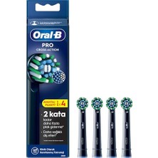Aesco Oral-B Cross Action X-Filament Siyah Şarjlı Diş Fırçası Yedek Başlığı 4 Adet