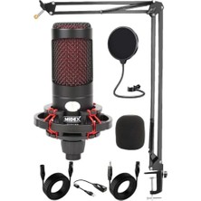 Aesco Midex Cxn-30 Paket-1 Condenser Mikrofon Stand Pop Filtre Seti