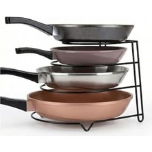 Aesco Orret Home Metal 4 Katlı Tava Rafı Düzenleyici Organizer – Dik ve Yatay Kullanım Tencere Tava Standı, Dolap Içi Tava Rafı, Mutfak Tencere Kapaklık Organizer, Çok Amaçlı Metal Raf
