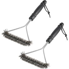 Aesco 2 Adet Izgara Fırçası, Izgara Fırçası, 30 cm Paslanmaz Çelik Izgara Temizleme Fırçası, Üçgen 360° Izgara, Tel Fırça, Kömür Mangalı Için Mangal Aksesuarı, Küre Izgara, Temizleyici Fırça