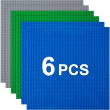 Aesco Yapı Taşları Taban Plakası, 6 Adet 25,5 x 25,5 cm - Klasik Yapı Temeli, Çocuklar Için Eğitici Oyuncaklar, Ev ve Okul Için Yaratıcı Yapı Seti