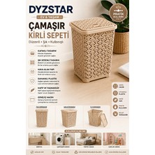 Orvessa Desenli Kapaklı Plastik Çamaşır Sepeti, Güvenli ve Düzenli Saklama