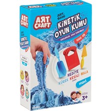 Aesco Art Craft 03691 Aksesuarlı Kinetik Oyun Kumu, Mavi, 1000 gr