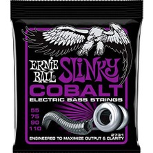 Aesco Ernie Ball Power Slinky Kobalt Elektrik Bas Telleri, Ölçü 55-110