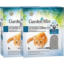 Aesco Gardenmix Bentonit Aktif Karbonlu Kedi Kumu 6 Lt x 2'li Paket
