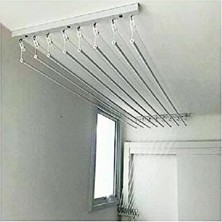 Orvessa Beyaz Metal Asansörlü Çamaşır Askısı, 80-200 cm Uzunlukta Çamaşır Kurutmalık