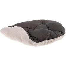 Aesco Kedi ve Mini Irk Köpek Peluş Yatağı, Gri - Beyaz, Oval, 55 cm x 36 cm