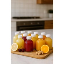 Aesco 12 Adet Cam 50 ml Mini Shot Ginger Detox Şişe Plastik Sızdırmaz Kapaklı Kolonya Koku Süs Küçük Şişe