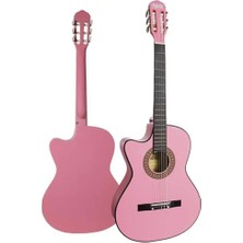 Aesco Midex CG-396PK Solak Klasik Gitar Pembe Renk Full Set Sap Ayarlı 4/4 Yetişkin Boy