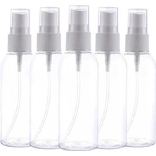 Aesco Orret Home 5’li 100 ml Boş Sprey Şişesi – Kolonya, Parfüm, Dezenfektan ve Temizlik Solüsyonları Için Şeffaf Taşınabilir Plastik Sprey Şişesi Seti (100 Ml)
