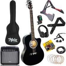 Aesco Midex RG-560BK-AMP Siyah Amfili Elektro Akustik Gitar Full Set