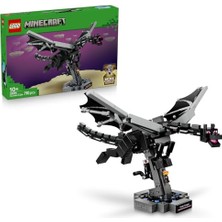 Aesco LEGO Minecraft Ender Ejderhası 21595 | 10 Yaş ve Üzeri Çocuklar Için Oyun Içi Eşya Içeren Duruşu Ayarlanabilir Oyuncak Yapım Seti, Hediye Fikri (710 Parça)