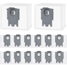 Aesco Roborock S8+ S8 Pro Ultra S8 Maxv Ultra S7 Maxv Ultra S7 Maxv Ultra S7 Pro Ultra Q7+ Q7 Max+ T8 Q5+ G10S Pro Q7 Max+ Q8 Max+ Elektrikli Süpürge Için 14 Adet Toz Torbası Istasyonu, 3l Büyük