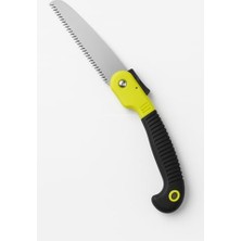 Aesco Busstier Katlanır Budama Testeresi, 18 cm Paslanmaz Çelik Bıçak, 23 cm Kaymaz Ergonomik Sap, Güvenlik Kilitli, Ağaç Dalı Kesim ve Bahçe Kullanımı Için Pratik El Testeresi
