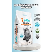 Petfan Marsilya Sabun Kokulu Topaklaşan Süper Premium Bentonit Kedi Kumu 20 Lt