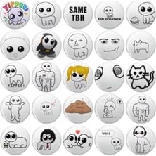 Aesco 25 Adet Tbh Otizm Yaratık Yippee Anime Pin Broş Buton Rozet 58MM