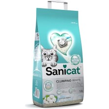 Aesco Clumping White Topaklanan Kedi Kumu (Koton Ferahlığı) 10L