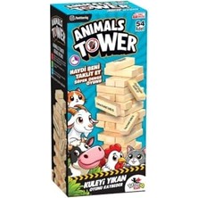 Aesco Animal Tower Wooden Blocks Tumbling Tower Game – 54-Piece Stacking Game For Kids & Adults – Fun Family Game With Cute Animal Designs – Educational & Interactive Toy For Boys & Girls Ages 3+