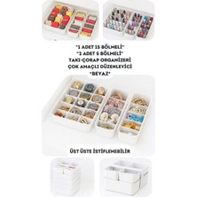 PremiumPort Orvessa Beyaz I Organizer Seti Makyaj & Takı Organizeri