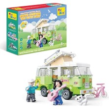 Aesco Ogi Mogi Toys Eğitici Bloklar Işıklı Yeşil Karavan 304 Parça, Yapı Seti