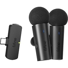 Aesco 2 Mikrofonlu Kablosuz Yaka Sistemi, Youtube Video Röportaj Vlog Için Yaka Mikrofonlu Net Ses, Android TELEFON/TABLET/IPHONE15 (Usb C) Dizüstü Bilgisayar-M8 Için Tip C Alıcılı Çift Mini Mikrofon