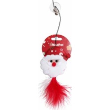 Aesco Noel Temalı Kedi Oyuncağı Noel Baba Figürlü – Yumuşak Kumaşlı, Zilli ve Uzun Tüylü Kuyruklu – Askılı Kedi Oyuncağı – Kediler Için Yılbaşı Özel Oyun Oyuncağı
