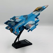 Aesco Oyuncak Model Uçak Dahili Şarjlı Buhar Atabilen Metal Kasa Işıklı Sesli Standlı Sürtmeli Savaş Uçağı + Kutulu F-16 (Askeri Yeşil)