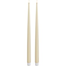 Aesco Iç Mekan Alevsiz LED Yemek Mumu - 2'li Set - Gerçek Alevli ™ Teknolojisi - Pille Çalışan Mum (38 Cm, Krem)          [enerji Sınıfı A+]
