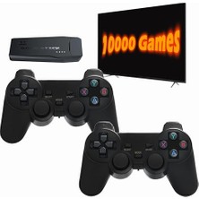 Aesco Kablosuz Retro Oyun Konsolu, Tak ve Çalıştır Video Oyun Çubuğu Dahili 10000+ Oyun, 9 Klasik Emülatör, Çift 2.4g Kablosuz Kumandalı Tv Için 4K Yüksek Çözünürlüklü HDMI Çıkışı