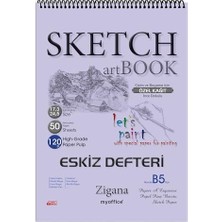 Aesco Zigana B5 Spiralli Eskiz Defteri - 50 Yp, 120 gr Çizim Bloknotu, Sanat Defteri