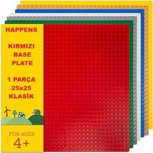 Aesco Classic Kırmızı Zemin Plaka, +4 Yaratıcı Oyuncak Yapım Seti (1 Parça) 25CMX25CM, Baseplate