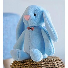 Aesco Uyku Arkadaşım Papyonlu Uzun Kulak Bunny Peluş Tavşan 65 cm Mavi