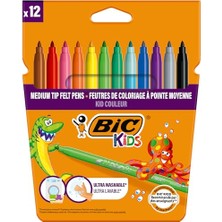 Aesco Bıc Kids Kid Couleur Keçeli Boya Kalemi, 12'li Kutu