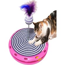 Aesco Tek Katlı Eğlenceli Kedi Oyuncağı ve Tırmalama (Mor)