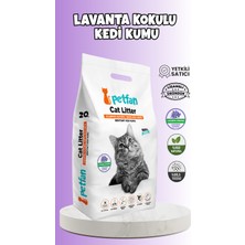 Petfan Lavanta Kokulu Topaklaşan Süper Premium Bentonit Kedi Kumu 20 Lt