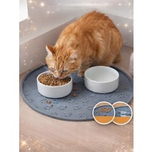 Aesco Beylini Kedi Köpek  Kabı Altlığı Kaymaz Su Geçirmez Beslenme Paspası Kolay Temizlenir  Su Altlığı